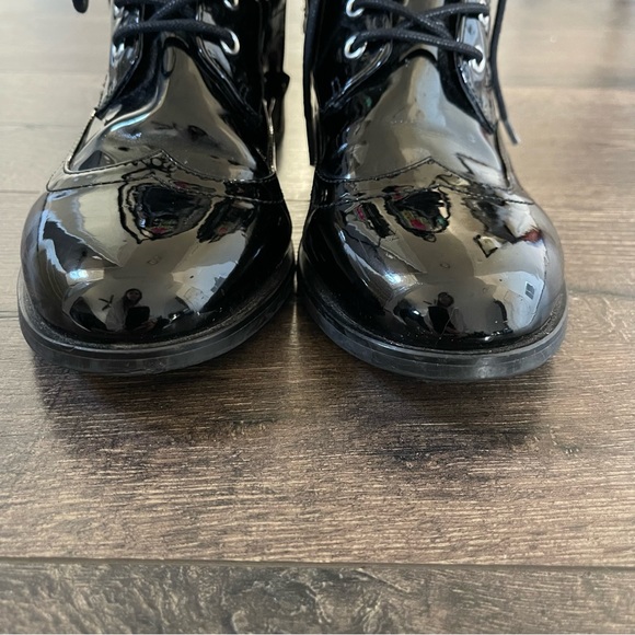 Betsey Johnson Dexter Black Patent Fashion Combat Boot 9.5 - Picture 8 of 15